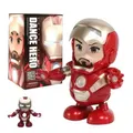(Iron man)Dancing Robot Toys, Action Figures Will Walking Dancing Electronic Toy with LED Lights and Jump Mechanical Dance
