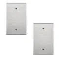 (2 Pack)Blank Device Metal Midway Wall Plate, Corrosion Resistant,430 Stainless Steel, Standard Size,Silver