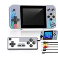 Handheld Game Console with 800 Classical FC Games 3.5 inch Color Screen 2 Players for Kids Grey