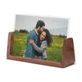 4x6 Inch Picture Frames, Solid Rustic Wooden Photo Frames with Walnut Wood Base and High Definition Acrylic Glass Covers ( Horizontal)