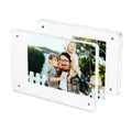 4x6 Acrylic Picture Frames, 2 Pack Clear Photo Frame, Transparent Free Standing Desktop Display Stand Rounded Corner 2 pcs