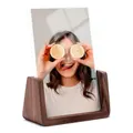 4x6 Inch Picture Frames, Solid Rustic Wooden Photo Frames with Walnut Wood Base and High Definition Acrylic Glass Covers, Vertical