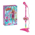 (Pink)Kids Karaoke Microphone Musical Toys - Kids Karaoke Adjustable Stand With External Music Function & Flashing Lights Toy for Kids Children Girls