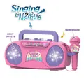 (Pink)Kids Karaoke Machine Sing Along Boom Box Speaker with Microphone, Toddler Microphones Toy for Singing Great Boys Girls Birthday Gift