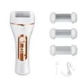 Golden Callus Remover for Feet Shaver ,Rechargeable Electric Foot File Pedicure Tools for Cracked Heels and Dead Skin with 3 Roller Heads