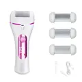 Pink Remover for Feet Shaver ,Rechargeable Electric Foot File Pedicure Tools for Cracked Heels and Dead Skin with 3 Roller Heads