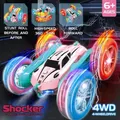 2.4G RC Stunt Car Children Double Sided Flip Remote Control Car 360 Degree Rotation Off Road Rc Drift Cars For Pink Girls Toys