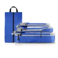 4 pcs Pack Travel Luggage Compression Bags - Lightweight, Dustproof, and Versatile Storage Organizers Color Blue