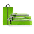 4 pcs Pack Travel Luggage Compression Bags - Lightweight, Dustproof, and Versatile Storage Organizers Color Green