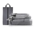 4 pcs Pack Travel Luggage Compression Bags - Lightweight, Dustproof, and Versatile Storage Organizers Color Grey
