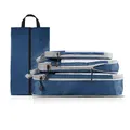 4 pcs Pack Travel Luggage Compression Bags - Lightweight, Dustproof, and Versatile Storage Organizers Color Navy Blue