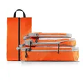 4 pcs Pack Travel Luggage Compression Bags - Lightweight, Dustproof, and Versatile Storage Organizers Color Orange