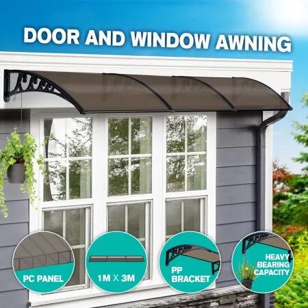 New 3M DIY Window Door Awning House Canopy Patio UV Rain Cover Sun Shade