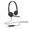 USB Headset H340, Stereo, USB Headset for Windows and Mac, Black
