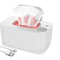 USB Powered Wipe Warmer, Wet Wipes Dispenser, Portable Thermostat Wipes Heater, Keeps Wipes Warm and Moist, Large Capacity Diaper Wipe Warmer Prevent Dry (White)