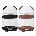 Dual Humidifier Air Oil Diffuser Aroma Mist Maker LED Cartoon Panda Style For Home Office US PlugBrown