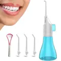 Dental Flosser for Teeth, Portable Dental Flosser, Dental Flosser for Braces, Cordless Manual Dental Flosser,Teeth Cleaning Kit,With 3 Interchangeable Wash Heads