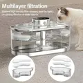 3L Wireless Automatic Cat Water Fountain Battery Operated with 2 Spout Rechargeable Dog Water Bowl Dispenser Indoor with Motion Sensor