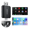 2 in 1 Wireless CarPlay Adapter Android Auto Wireless Adapter Box,Car Dongle Converts Wired to Wireless for Factory Wired CarPlay Cars from 2016,Type-C/USB,Plug & Play