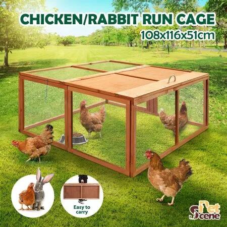 Chicken Coop Run Wood House Cat Dog Bird Enclosure Rabbit Hutch Hen Bunny Duck Cage Foldable