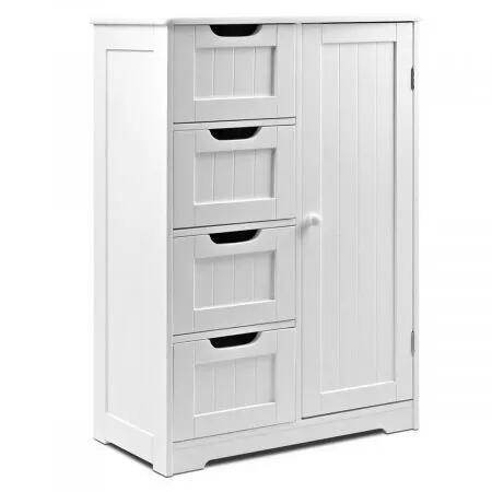 Bathroom Tallboy Storage Cabinet - White