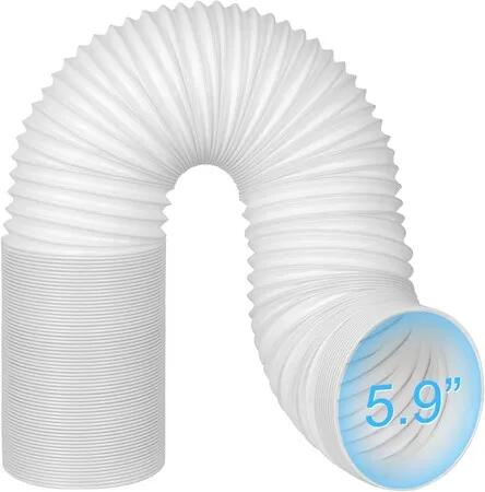 5.9 Inch 150mm Length Portable AC Air Conditioner Hose Anti-Clockwise Counter-Clockwise Thread Support Up to 2M