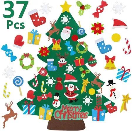 37 PCS DIY Christmas Tree Wall Decoration Set Detachable Ornaments for Kids Holiday Party Essentials Christmas Gift