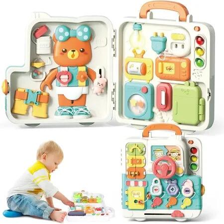 Busy Board Puzzle Montessori Toys Musical Educational Learning Christmas Birthday Gift Kids Battery-Powered Fun