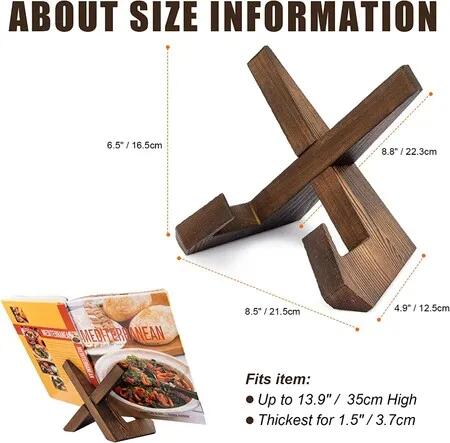 Wooden Cookbook Holder for Stylish and Convenient Recipe Display