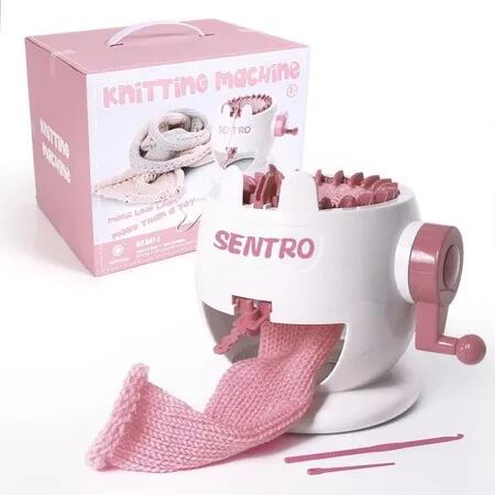 Effortless knitting 22 Needle Smart Knitting Machine with Round Loom and Double Knit Function,Unlock Your Knitting Potential