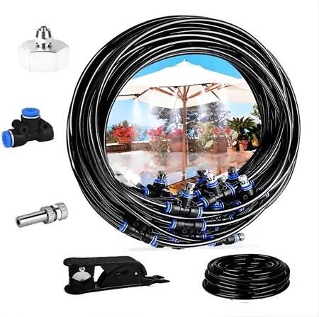 10m Misting 10Nozzles Sprinkler Outdoor Mister System for Patio Garden Trampoline Greenhouse