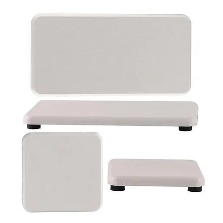 White 4 PCS Diatomaceous Earth Set Absorbent Tray Soap Dish Hand Sanitizer Holder Plant Pot Drying Mat for Kitchen