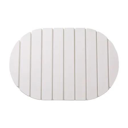 White 60*39cm Oval Diatomaceous Earth Drying Mat Foldable, Multifunctional Water Absorbent for Kitchen Countertops