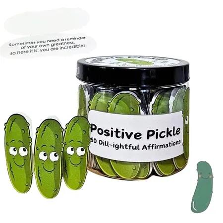Positive Pickle,Emotional Support Pickle,Mini Affirmation Card Jar,30 Unique Positive Messages,Positive Pickle Affirmation Cards,Decorative Jar Gifts
