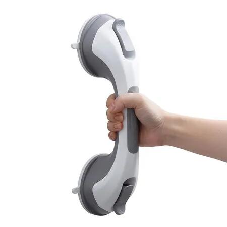 Shower Grab Bar, 12 Inch Shower Handle for Bathtubs and Elderly, Suction Grab Bars for Seniors Bathroom Safety Handles for Elderly, Grey