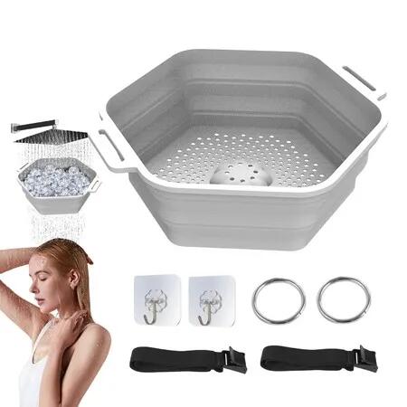 Ice Shower Rapid Cooling Portable Ice Bath Barrel Silicone Foldable Ice Bath Chiller For Athletes Relax Bathroom Accessories Color White