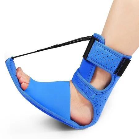 Plantar Fasciitis Night Splint, Plantar Fasciitis Relief Brace with Adjustable Straps,Achilles Tendonitis, Day & Night Support, Blue