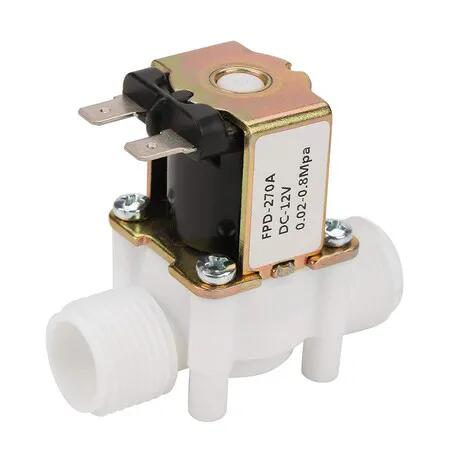 Inlet Feed Water Solenoid Valve, DC 12V Plastic Electric Solenoid Switch Shut Off G1/2 Quick Connect Magnetic Air Normally Closed Tools
