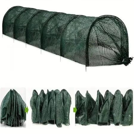 2-in-1 Portable Greenhouse Sun & Heat Protection Garden Tunnel Shade Net with Quick-Release Vegetable Plant Cover (Pack of 1)