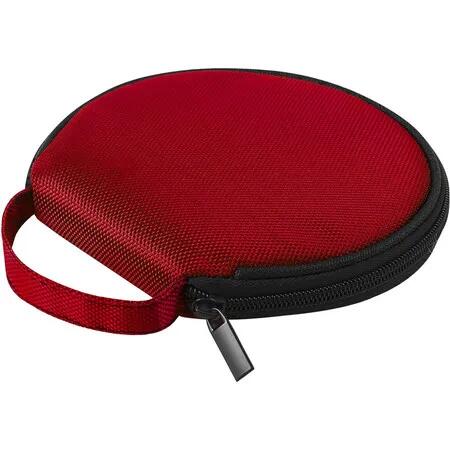 20 Capacity CD DVD Case Holder Portable Wallet Storage Organizer, Protective Storage Holder for Car Travel, Red