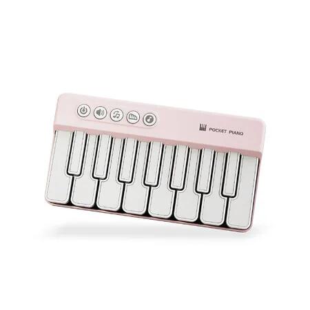 Pink Portable Childrens Rainbow Electronic Piano Light Music Playable Multifunctional Musical Toy
