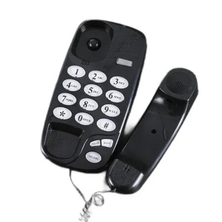 Corded Landline Telephone Wall Mountable Desktop Mute Pause Redial Flash Home Office Hotel Bathroom Black