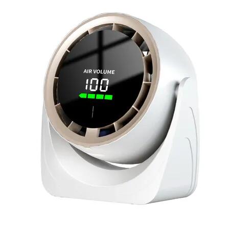 White Desktop USB Charging Digital Display Turbine High Speed WallMounted Circulation Fan