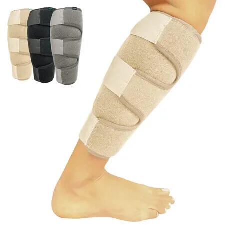 1 Pack Adjustable Shin Splint Support, Lower Leg Compression Wrap Increases Circulation, Reduces Muscle Swelling, Calf Sleeve for Men and Women (Beige)