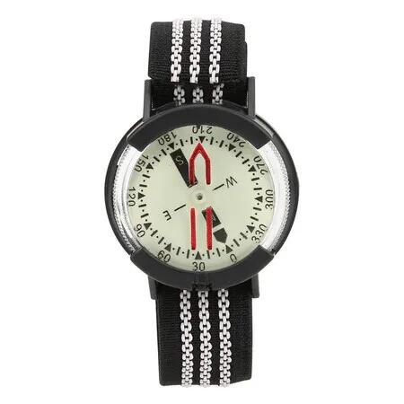 Wrist Compass, Portable Outdoor Waterproof Pressure Resistant Compass Adjustable Dial Compass Watch Glow Compass for Camping Diving Hiking