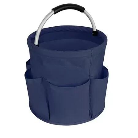 Folding Basket with Handles, Portable Picnic Baskets, Outdoor Beach Baskets, Garden Picking Baskets, Collapsible Bathroom Storage Baskets (Blue)