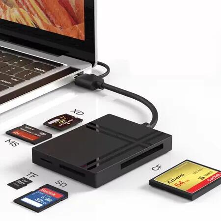 5 in 1 Multi Card Reader,5 Slot Expansion,USB 3.0/Type-C,TF/SD/SD/MS/XD/CF Card Reader High Speed Data/Photo/Video Transfer For PC Desktop Laptop