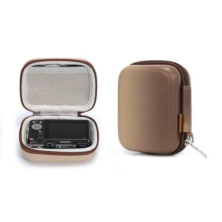 Gradual Brown 13.5x10.5x6.5 Mini Camera CCD Storage Bag PU Waterproof Hard Shell Shockproof Pressure Resistant Stain Resistant