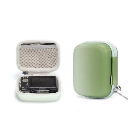 Gradual Green 13.5x10.5x6.5 Mini Camera CCD Storage Bag PU Waterproof Hard Shell Shockproof Pressure Resistant Stain Resistant