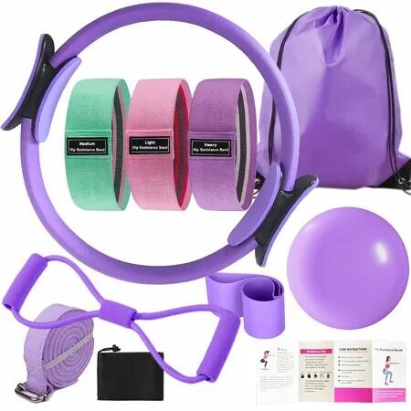 Pilates Essentials Kit Better Yoga Pilates Kit with Pilates Ring and Ball Set,Booty Bands,Figure 8 Resistance Band,Yoga Bands for Stretching